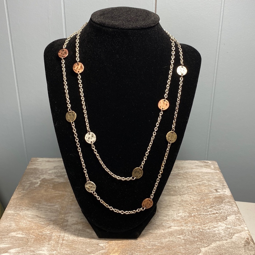 Premier Design Silvertone Necklace with Coin accents